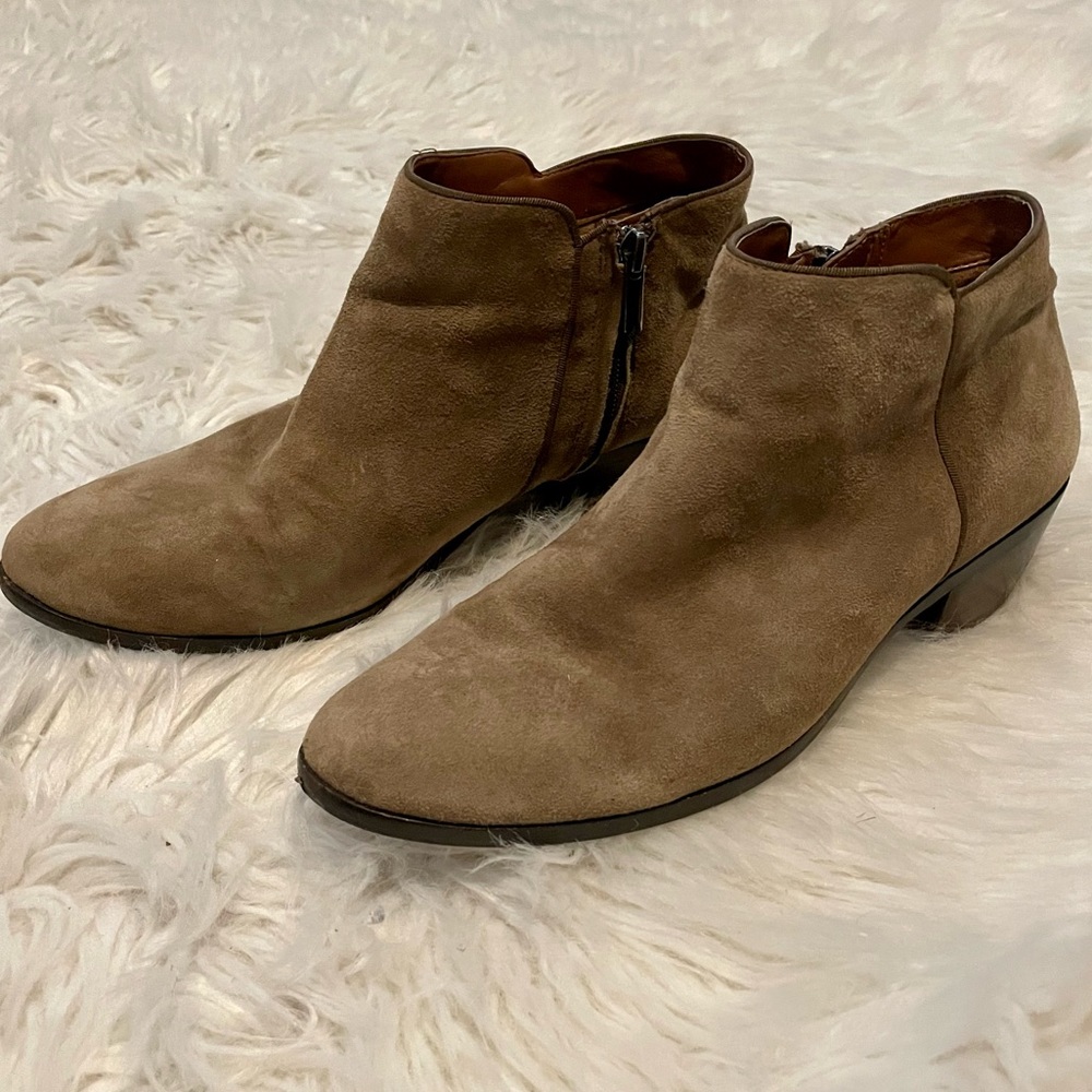 Sam Edelman Tan Putty Suede Ankle Bootie